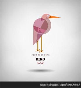 Abstract geometrical style bird logo. Vector isolated emblem.. Abstract geometrical style bird logo