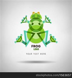 Abstract geometrical style frog. Color and black variation. Vector isolated icons.. Abstract geometrical style frog