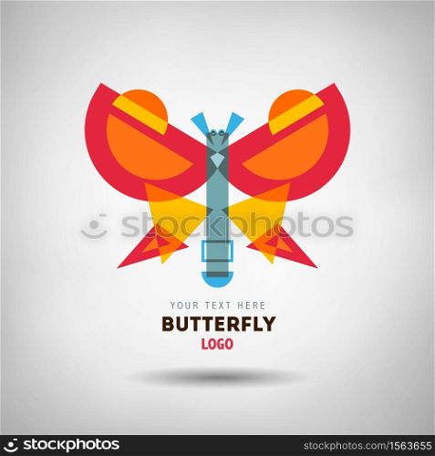 Abstract geometrical style insect logo. Vector isolated emblem. Abstract geometrical style insect logo