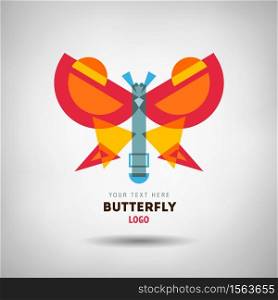 Abstract geometrical style insect logo. Vector isolated emblem. Abstract geometrical style insect logo