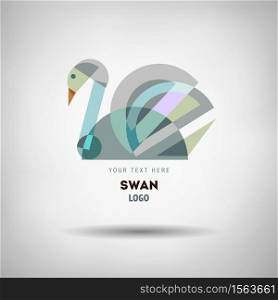 Abstract geometrical style swan logo. Vector isolated emblem. Abstract geometrical style swan logo.