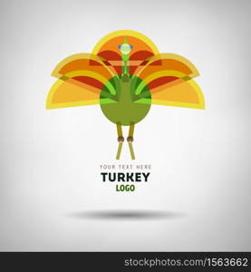 Abstract geometrical style turkey logo. Vector isolated emblem. Abstract geometrical style turkey logo.