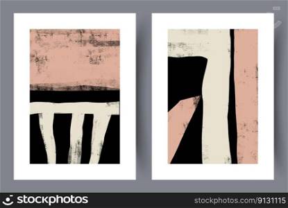 Abstract geometry grunge figures wall art print. Printable minimal abstract poster. Wall artwork for interior design. Contemporary decorative background. . Abstract geometry grunge figures wall art print