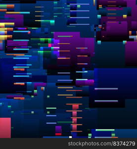 Abstract glitch background with colorful pixel error lines and digital graphic defects