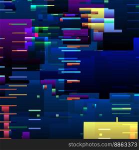 Abstract glitch background with colorful pixel error lines and digital graphic defects