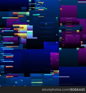 Abstract glitch background with colorful pixel error lines and digital graphic defects