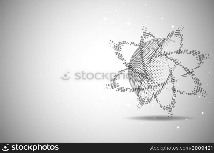 Abstract Global network connection.circle point and line composition concept of global business. Vector Illustration