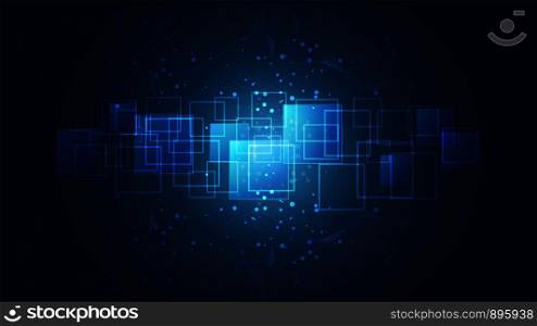 Abstract global technology with digital circuit boards background, Symbol of International communication, Social media and devices technology which spans the entire earth.