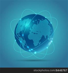 Abstract globe background depicting network communications