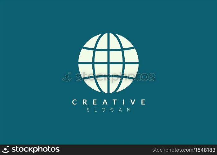 Abstract globe ball logo design. Minimalist and modern vector illustration design suitable for business or brand