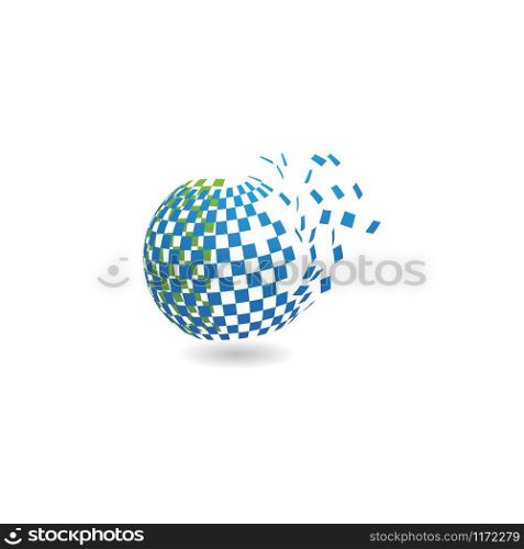 Abstract Globe technology ilustration logo vector template