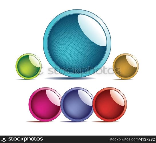 abstract glossy buttons with beautiful colours and shades