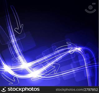 Abstract glowing background with digital symbols