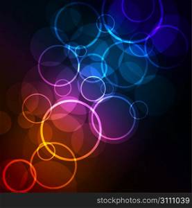 Abstract glowing background with digital symbols