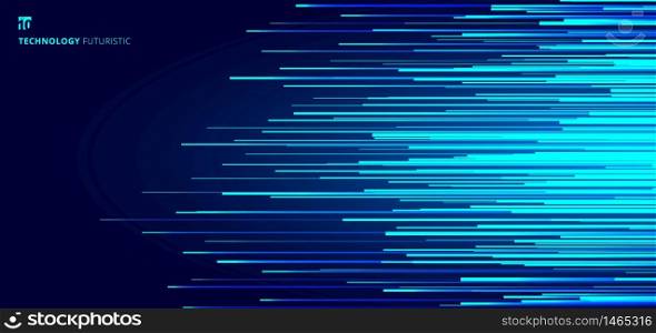 Abstract glowing blue horizontal lines pattern on dark background. Technology concept. Vector illustration
