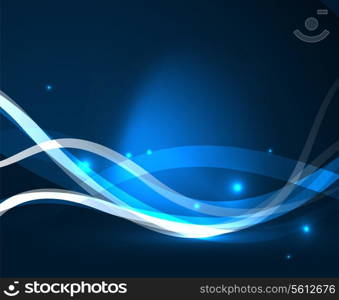 Abstract glowing lines. Futuristic shiny background with copy space