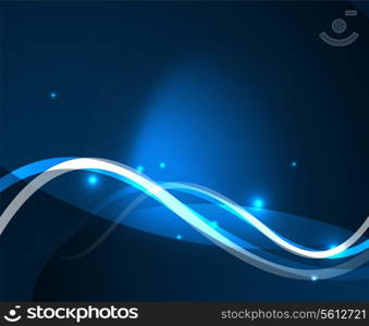 Abstract glowing lines. Futuristic shiny background with copy space