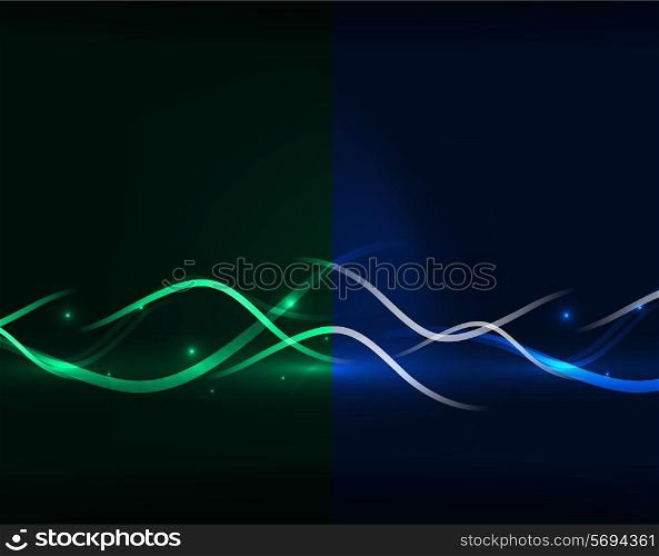 Abstract glowing lines in darkness