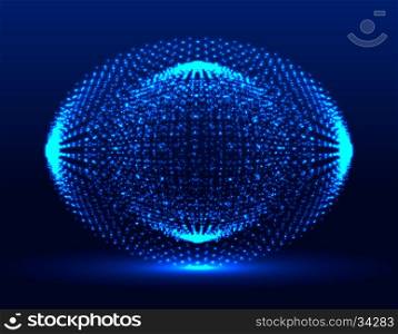 Abstract glowing sphere with lights. Design element for website, infographic. Vector design element.