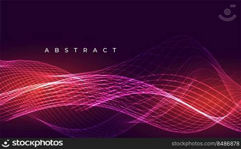 abstract glowing wave lines red background