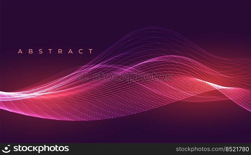 abstract glowing wave lines red banner