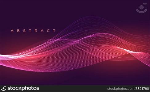 abstract glowing wave lines red banner