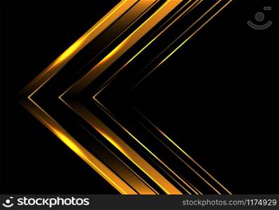 Abstract gold arrow direction on black luxury design modern futuristic background vector illustration.