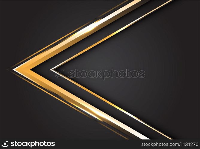 Abstract gold arrow direction on grey background design modern futuristic vector illustration.