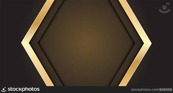 Abstract gold arrow on grey with blank space center design modern luxury futuristic background vector illustration.