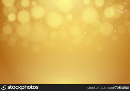 Abstract gold background blurred with bokeh. Vector illustration
