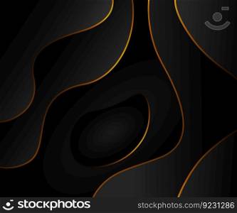 Abstract gold black background layout cut out style gradient cover luxury landing page banner web business card design