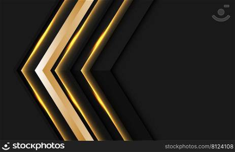 Abstract gold black metallic arrow direction with blank space design modern futuristic background vector illustration.