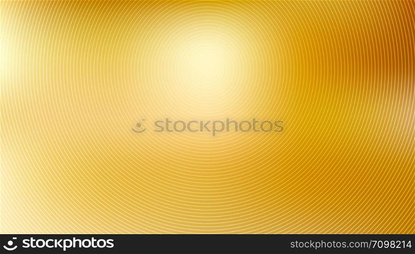Abstract gold blurred background with golden circles lines pattern texture. Vector illustration