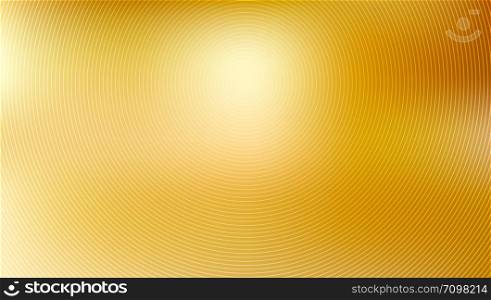 Abstract gold blurred background with golden circles lines pattern texture. Vector illustration