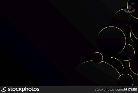 Abstract Gold Circle on black background technology Vector Illustration