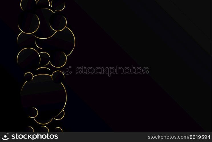 Abstract Gold Circle on black background technology Vector Illustration