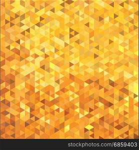Abstract gold color triangle mosaic, cube tile. vector background wallpaper