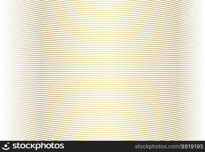 Abstract gold color warped Diagonal Striped Background. Vector curved twisted slanting, waved lines texture. Brand new style for your business design.