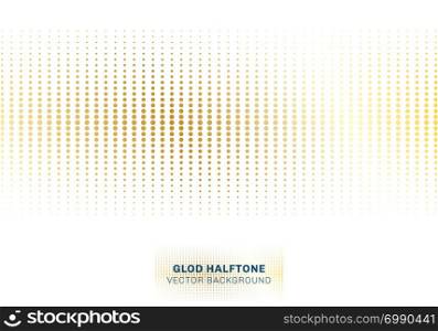Abstract gold dots pattern halftone on white background luxury style. Vector illustration