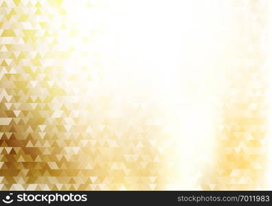 Abstract gold geometric hipster triangles pattern background and texture with lighting effect. Retro luxury style. Vector illustration