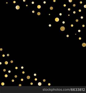 Abstract gold glitter background with polka dot confetti.  Vector illustration EPS10. Abstract gold glitter background with polka dot confetti.  Vector illustration