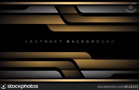 Abstract gold grey black banner design luxury geometric futuristic technology background vector illustration.