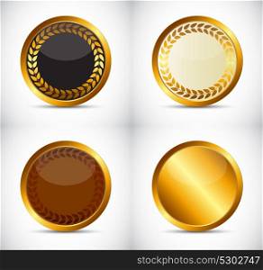 Abstract Gold Label Tamplete with Place for Your Text Vector Illustration EPS10