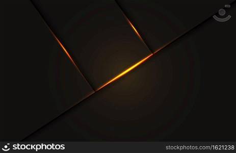 Abstract gold light line shadow geometric on dark grey design modern luxury futuristic background vector illustration.