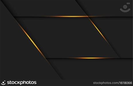 Abstract gold light line shadow on dark grey design modern futuristic technology background vector illustration.