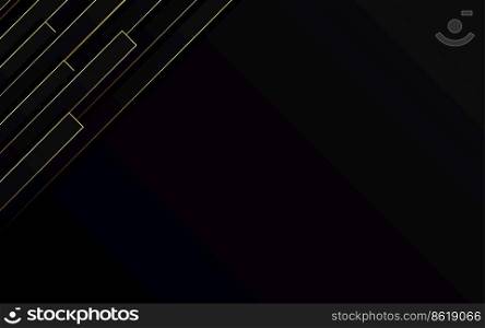 Abstract Gold light Lines Pipe speed zoom on black background technology Vector Illustration