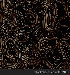 Abstract gold line waves design on black background - Vector Illustration