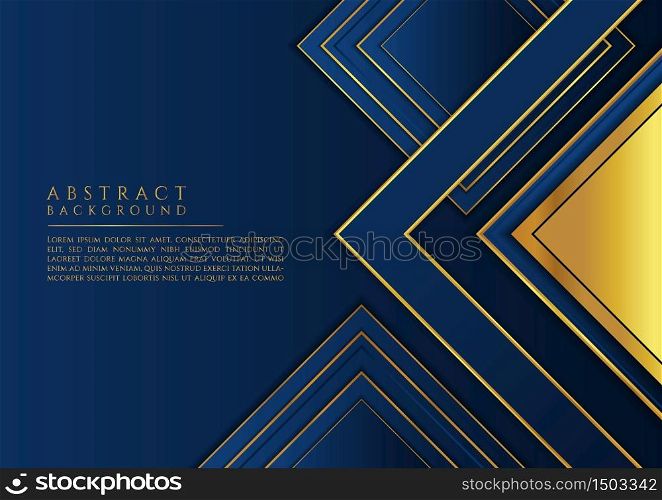 Abstract gold metallic square shape design luxury concept with space for text. vector illustration.