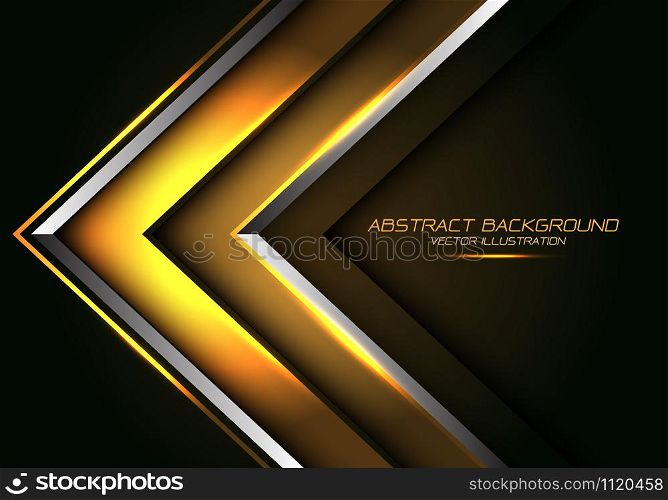 Abstract gold silver line arrow direction design modern luxury futuristic background vector illustration.