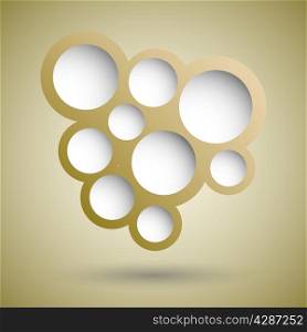 Abstract gold speech bubble background, stock vector